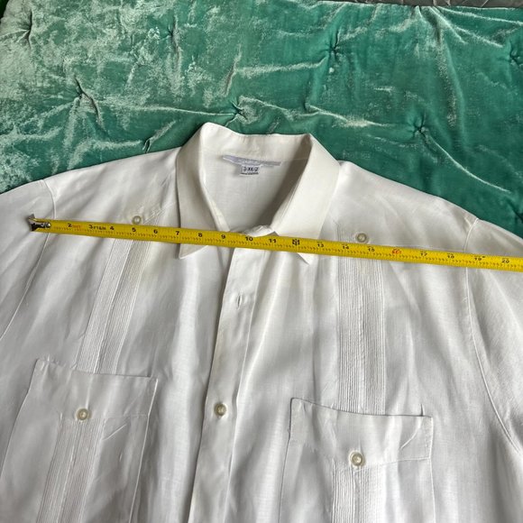 gorgeous, pristine 100% linen guayabera shirt from Mérida, Mexico - sz XL - Picture 7 of 12